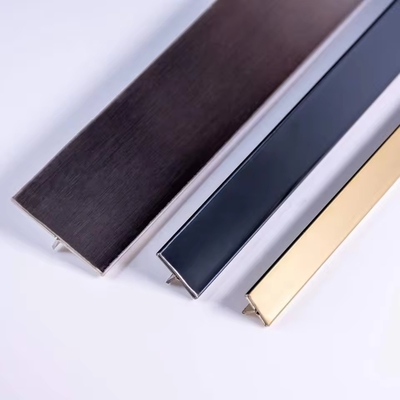 Good price Decorative Polished T Shape 304 Tiles Accessories Edge Trim Profile Stainless Steel Tile Trim For Wall Floor Decoration online