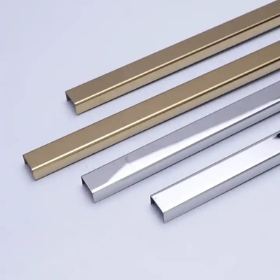 Good price Polished Stainless Steel Tile Trim Profile Decoration U Shaped 0.28mm 0.25mm online